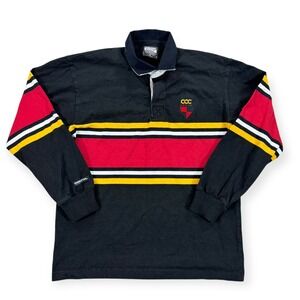 Barbarian Rugby Shirt CCC Mens Large Black Stripe Long Sleeve Casual Lightweight